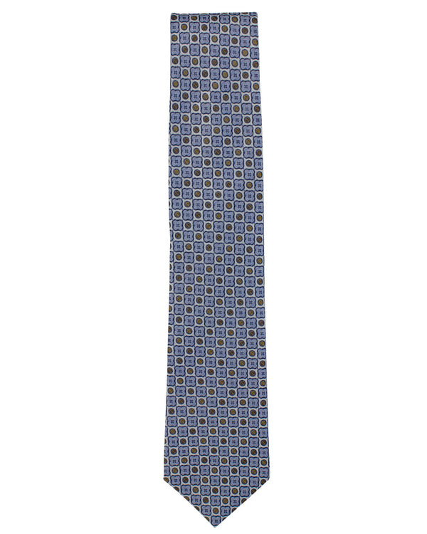 Brown Geometric Silk Tie
